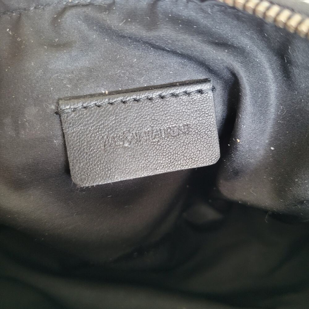 Vintage Yves Saint Laurent YSL Black Leather Cosmetic Pouch Clutch Bag Italy - Picture 6 of 16